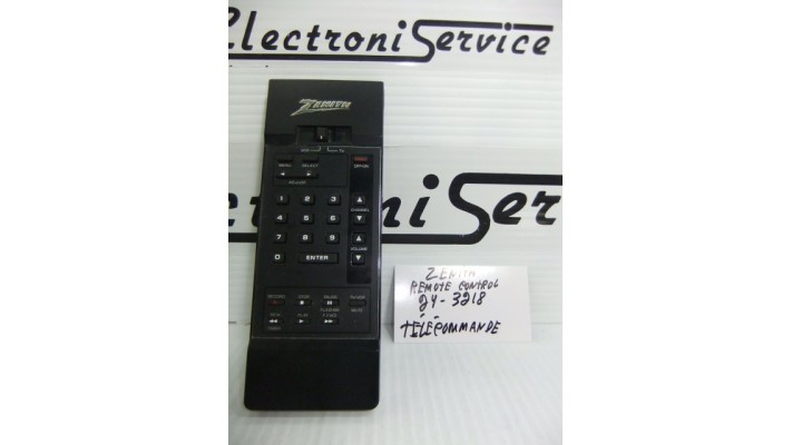 Zenith 24-3218  tv vcr remote control .